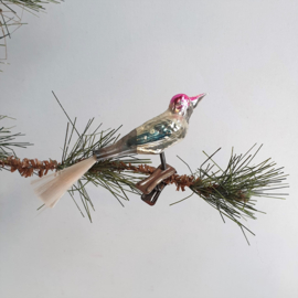 kerstversiering glas vogel bird christmas ornament 1930s - 1960s