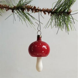 kerstversiering paddenstoel christmas mushroom ornament 1930s - 1950s