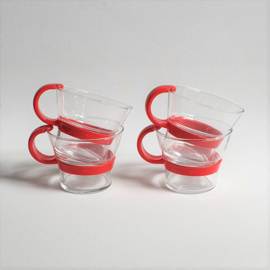 glazen theeglazen 4x tea glasses bodum denmark 1980s