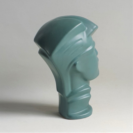 beeld hoofd sculpture head lindsey b. style turquoise 1980s
