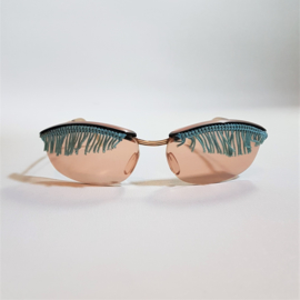 zonnebril sunglasses with fringe incl earclips 1970s