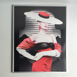 poster "dame met hoed" "lady with hat" fashion poster 1980s