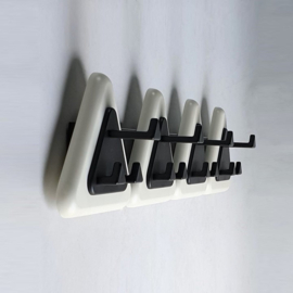 kapstok wandkapstok zwart wit black white wall coat rack 1980s