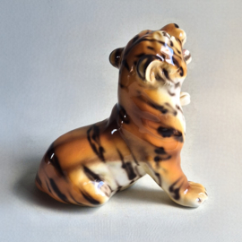 beeld tijger welp porcelain tiger cub figurine italy 1970s nr.2