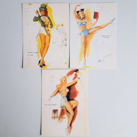 pin-up ansichtkaart 7x ongelopen postcard freeman elliot