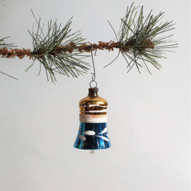kerstversiering glas klok christmas jingle bell ornament 1930s - 1960s