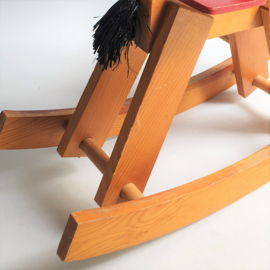 hobbelpaard hout rocking horse wood brutalist 1960s