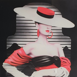 poster "dame met hoed" "lady with hat" fashion poster 1980s