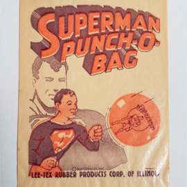 superman punch-o-bag verpakkingszakje package only 1940s