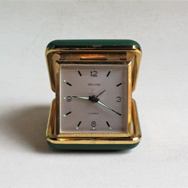 alarm klok wekker reisklok clock wind-up 2 jewels de luxe 1960s