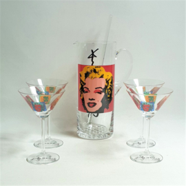 monroe, marilyn andy warhol karaf pitcher martini glasses set 1990s