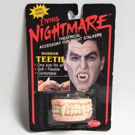 halloween living nightmare horror teeth in package 1988