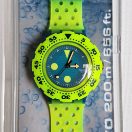 swatch horloge scuba 200 bora bora SDN 400 watch 1990 NEW