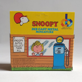 snoopy auto die-cast metal miniature car in box italy 1983