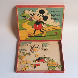 mickey mouse rat face jig saw puzzle incomplete 1930s