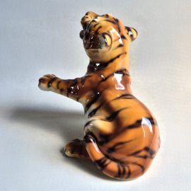 beeld tijger welp porcelain tiger cub figurine italy 1970s nr.2