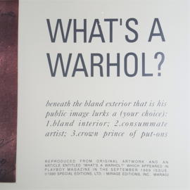 warhol, andy print poster "what's a warhol" playboy 1969 USA 1990