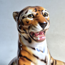 beeld tijger welp porcelain tiger cub figurine italy 1970s nr.1