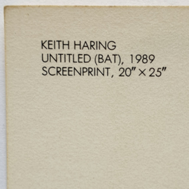 haring, keith estate of art postcard "bat" 1992