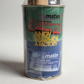 warhol, andy blik met krant "le matin" newspaper in tin box 1999 nr.2