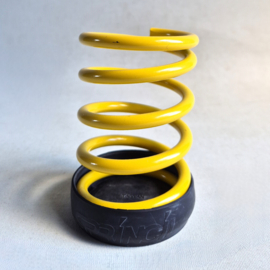 pennenbak geel spiraal spiral yellow pencil box sprincil 1980s