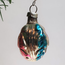 kerstversiering zilver blauw roze christmas ornament 1930s - 1950s