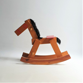 hobbelpaard hout rocking horse wood brutalist 1960s