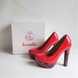 schoenen pin-up rood pumps high heels retro maat 37 bestelle new