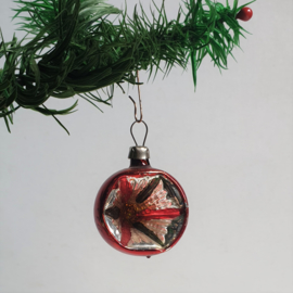 kerstversiering rood groen kerstbal koplamp christmas ball ornament 1930s - 1950s