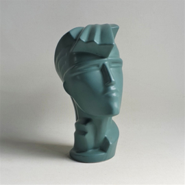 beeld hoofd sculpture head lindsey b. style turquoise 1980s