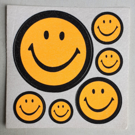 smiley fluor stickers 6x op vel kleine maat 1980s