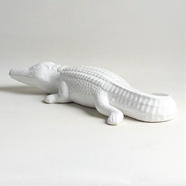 beeld krokodil wit white crocodile figurine figurine 1980s