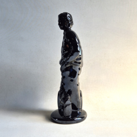 beeld figurine gentleman with suitcase 1980s