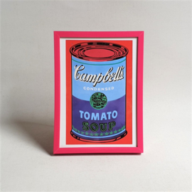 warhol, andy "campbell's soup can 1965" kaart in lijst framed art postcard 1980s