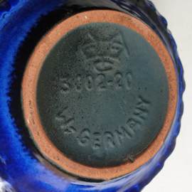 vaas blauw keramiek blue ceramic vase west germany 1960s