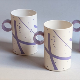 bekers mokken 3x cups mugs post modern graffiti coppia 1980s / 1990s
