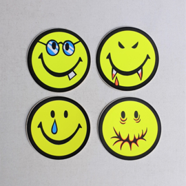 smiley stickers fluor 4x 1980s