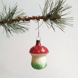 kerstversiering paddenstoel christmas mushroom ornament 1930s - 1950s