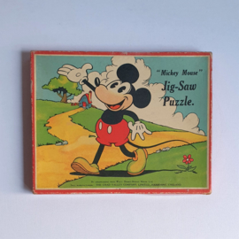 mickey mouse rat face jig saw puzzle incomplete 1930s