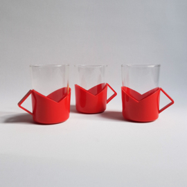 glazen theeglazen 3x tea glasses 1980s