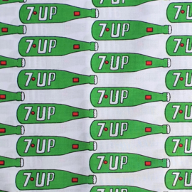 vintage stof 7-up ongebruikt wit groen fabric unused 1980s