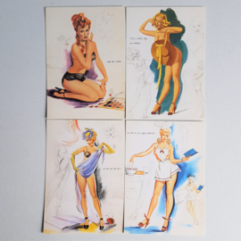 pin-up ansichtkaart 7x ongelopen postcard freeman elliot