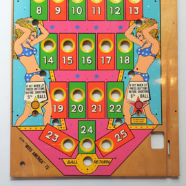 pin-up knikkerbaan flipperkast front bally ball game  1975