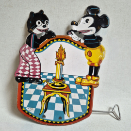 mickey mouse felix the cat blik speelgoed tin toy rattle repro spain