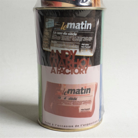 warhol, andy blik met krant "le matin" newspaper in tin box 1999 nr.2