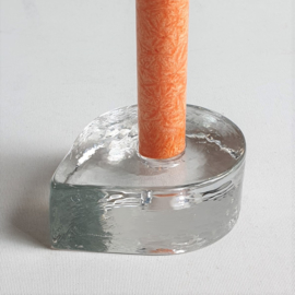 kandelaar druppel teardrop shaped candle holder glass 1980s