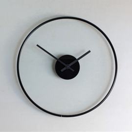 wandklok rond glas glass circle wall clock 1980s