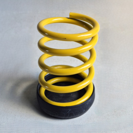pennenbak geel spiraal spiral yellow pencil box sprincil 1980s