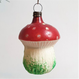 kerstversiering paddenstoel christmas mushroom ornament 1930s - 1950s