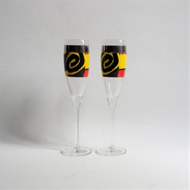 glazen champagne 2x pair of flutes roger selden ritzenhoff